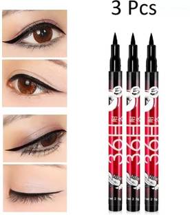 Marie Huda Beauty Water & Smudge Proof 36 Hour Long Lasting Liquid EyeLiner Pack of 3 7.5 g