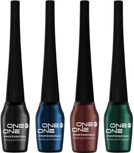 One on One Waterproof Eyeliner, Set of 4 | Long lasting Eyeliner, Smudge Proof Eye Makeup 20 ml