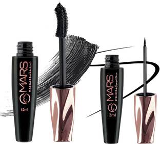 MARS 4 In 1 Fabulash Mascara & Eyeliner, (M01-EL01) With Lilium Hand Cleaser 15 ml