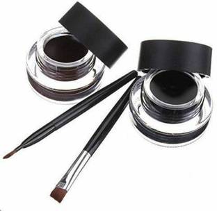 kaarm Best Premium Black and Brown Gel Eyeliner With brush (Brown, Black) 32 g