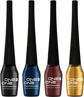 One on One Waterproof Eyeliner, Set of 4 | Long lasting Eyeliner, Smudge Proof Eye Makeup 20 ml