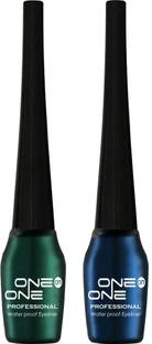 One on One Waterproof Eyeliner, Set of 2 | Long lasting Eyeliner, Smudge Proof Eye Makeup 10 ml
