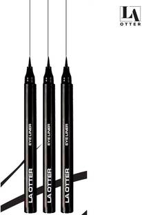 LA OTTER Matte Eyeliner Pencil| Smudge proof & Water-resistant | Pack of 3 2.5 g