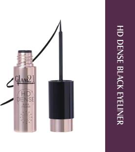 Glam21 Cosmetics HD Dense Black Eyeliner Liquid Longlasting, Smudgeproof & Waterproof 12hrs Stay 6 ml