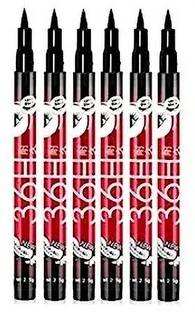 huemic 36 Hour Water Proof Long Lasting Liquid Pencil Eye Liner PACK OF 6 PC 2.5 g