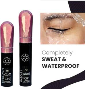 BLUST&FAMME 24 Hrs Long Lasting & Waterproof Eyeliner, Black and mascara (5 ml) 5 ml