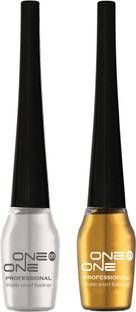 One on One Waterproof Eyeliner, Set of 2 | Long lasting Eyeliner, Smudge Proof Eye Makeup 10 ml
