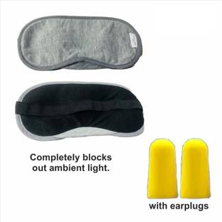 Elderbuy Premium Grey Eye Mask Cover & Ear Plug Combo For Sleeping