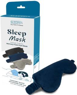 Sleepsia Velvet Eye Mask Night Stretchable Sleeping Smooth Relaxing Mask (Blue Pack of 1)