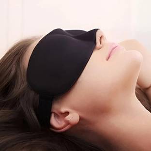 Black mirror 3D LIGHT BLOCK SLEEP EYE MASK FLEXIBLE & ADJUSTABLE TO FIT ALL HEAD SIZE (1 pcs)