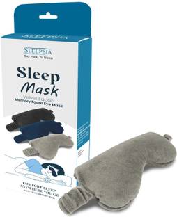 Sleepsia Velvet Sleeping Eye Mask, Soft-Stretchable, Light Blocker Mask,(Grey) Pack Of 1