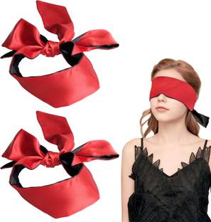 eyurva 2 Pcs. satin blindfold for fantasy game , soft silk blindfold for adults couples