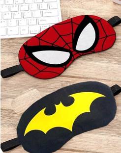 JELLIFY Set of 2 Spider with batman Sleeping Eye mask Blind Fold for Comfortable Sleep