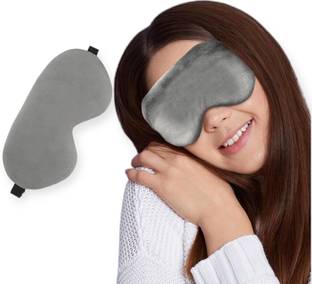 WOYR Grey Velvet Eye Mask for Sleeping|Eye mask with elastic strap for men women