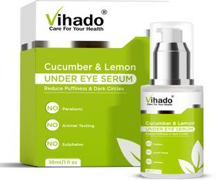 Vihado Cucumber and Lemon Under Eye Serum, Lightweight Brightening Natural Serum
