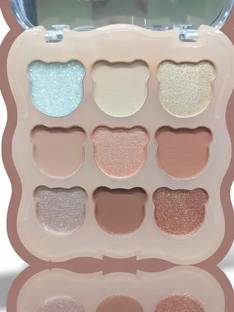 GABBU 9 colors Shimmer Glitter Eyeshadow Palette, Korean Eye Glitter Makeup 14 g