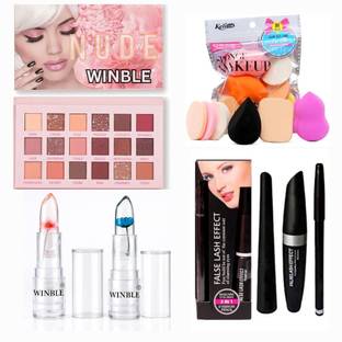 Winble nud eyeshadow +3 in 1 kajal mascara eyeliner+puff 1 ml