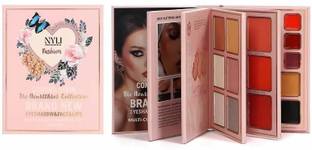 NYLI Professional All-in-One Makeup Book Palette: Highlighter Blush Lip Color Eyeshadow Concealer 200 g