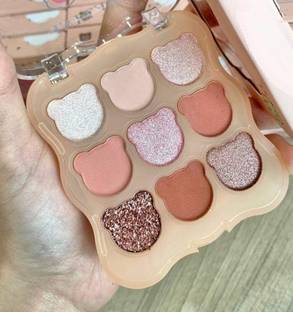 tanvi27 Multicolor Pressed Powder Matte & Glitter Bear Shapes Eye Shadows Palette 12 g