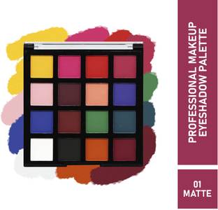 Half N Half 16 Colors Eyeshadow Palette Makeup Ultra-Blendable Long Lasting 01 7.5 g