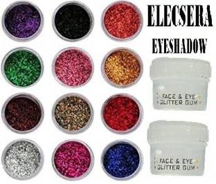 Elecsera Dusty Glitter Eyeshadow for Girls / Women with Glitter Gum 48 g