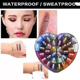 Yuency Professional Heart Shape Eyeshadow Shiner Palette 18 New color with Silky Shine 46 g
