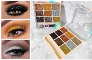 WOONGMI All Skin Type Eyeshadow Palette | 9 Highly Pigmented Shades in Shimmer Glitter 10 g
