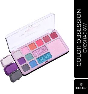 Seven Seas Color Obsession 13 Pigmented Colors Eyeshadow Palette Shimmery & Glitter Finish 32.2 g