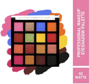 Half N Half 16 Colors Eyeshadow Palette Makeup Ultra-Blendable Long Lasting-02 7.5 g