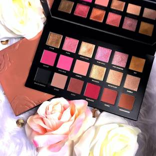 rezmay Beauty 18 Color Matte + Shimmer Rose Gold Glitter EyeShadow Eye Shadow Palette-E 18 g