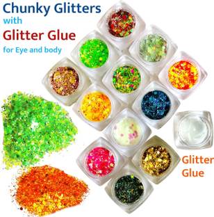 vizo Supreme Chunky glitter powder Eyeshadow with Glitter glue for professional use 20 g