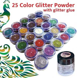 vizo Trendy Fashionable 25 colour eyeshadow glitter powder with glitter glue 30 g