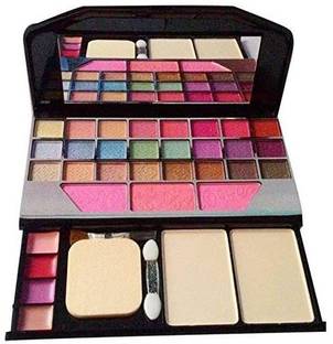 FROSTED COSMETIC 35 Shades Multicolour Makeup Kit Compact Inside with 5 Pink Makeup Brushes Set 100 ml