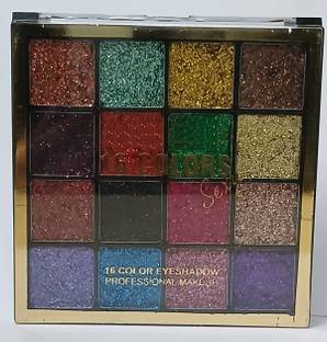 BLUEMERMAID Smudge proof 16 color glitter eyeshadow High sparkle glitter eye makeup palette 25 g