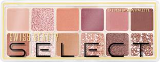 SWISS BEAUTY Select 12 shades Eyeshadow Palette |Mattes + Shimmers + Metallics 10 g