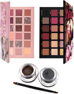 rezmay Beauty Promo Pack Rose Gold and Nude Eyeshadow Palette + Eye Liner Black & Brown 36 g