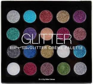 BYS Glitter Gel Makeup Palette - 20 Shades, Suitable to use on all areas of the face 144 g