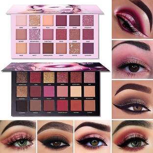 PLESSIS Professional Combo of Nude Eye Shadow Palette and Textured Rose Gold Eyeshadow 18 g