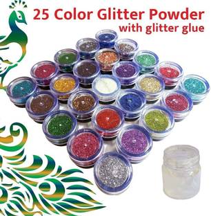 vizo Trendy Fashionable 25 colour eyeshadow glitter powder with glitter glue 30 g