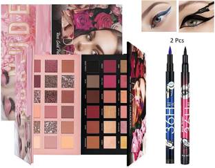 rezmay Beauty Promo Pack Rose Gold and Nude Eyeshadow Palette + EyeLiner Black and Blue 36 g