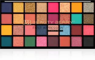 Beauty Berry First Impression Eyeshadow Palette with Mix of 32 Matte Shimmer & Glitter Shades 33 g