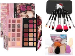 Maived Beauty Promo Rosegold+Nude Eyeshadow Palette +Makeup Brushes & Sponges Sets 36 g