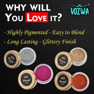 VOZWA Pressed Glitter Eyeshadow Palette - No Glue Required 24 g