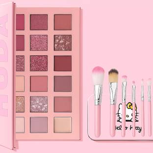 HUDA BABY 18-Color Eyeshadow Palette & 7 Pink Brushes 18 g