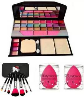 bluset TYA 6155 makeup kit with 7 makeup Black makeup brush set of 7 & 2 puff 16 g
