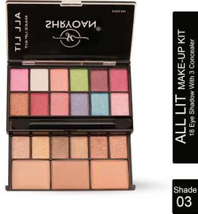 Shryoan All Lit Make-up Kit With 18 Eyeshadow & 3 Conceler | Highly Pigmented 20 g