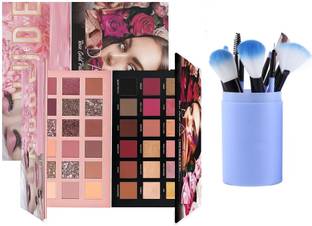 rezmay Beauty Promo Pack Rose Gold and Nude Eyeshadow Palette + 12 Piece Brush Set - A 36 g