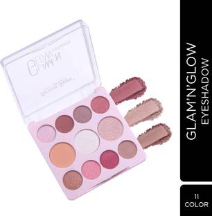 Seven Seas Glam N Glow Eyeshadow 11 Pigmented Colors Eyeshadow Matte & Metallic Finish 12 g