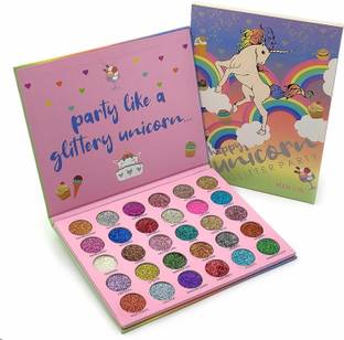 HUDA CRUSH Beauty Party Like A Glittery Unicorn Gelanzi Glitter Eye Shadow Palette 30 Color 35 g