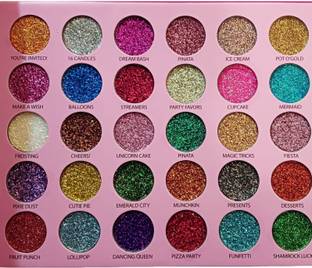 Facejewel Party Girl Glitter Eyeshadow Palette-30 Chunky Rainbow Shadow Palette 30 g